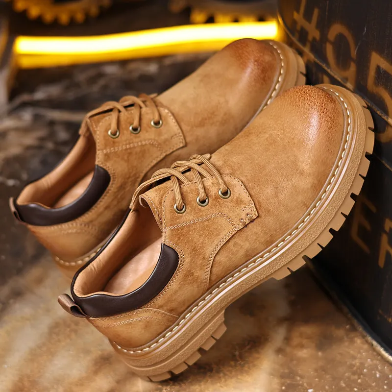 Men PU Leather Casual Shoes Lace-up Oxfords