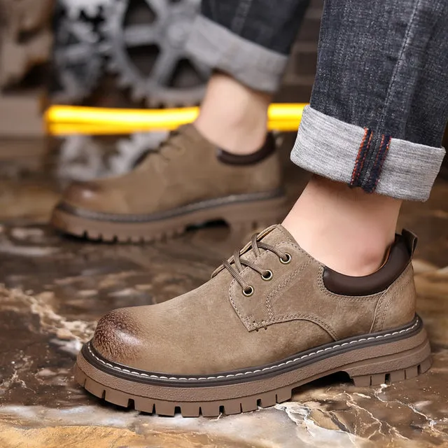 Men PU Leather Casual Shoes Lace-up Oxfords