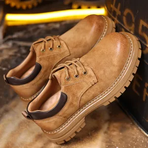 Men PU Leather Casual Shoes Lace-up Oxfords