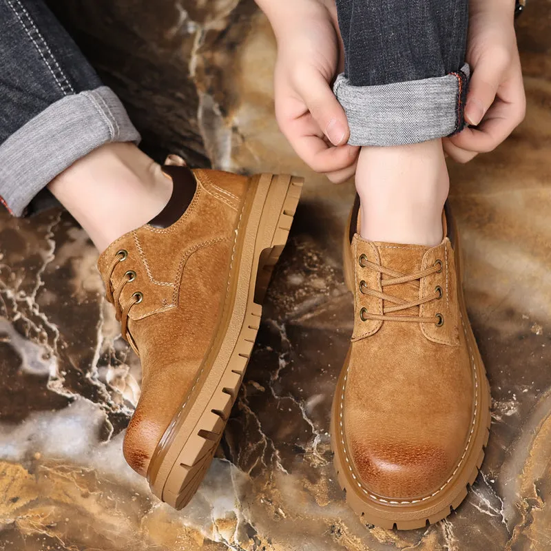Men PU Leather Casual Shoes Lace-up Oxfords