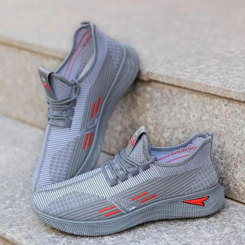Men's Mesh Shoes Breathable Deodorant Sneakers Casual Tide Shoes All-match Non-slip Soft Bottom Mesh Shoes Spring and Summer Comfortable Dad Shoes