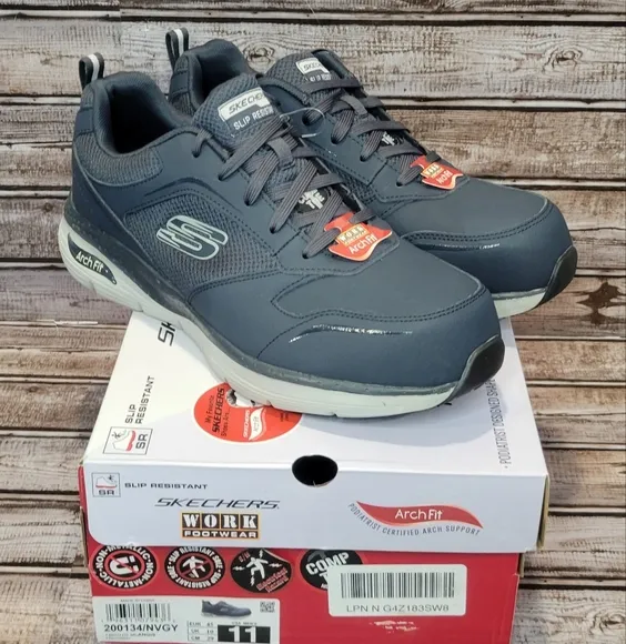 Men's Skechers Lace Up Safety Arch Fit Sr Comp Toe