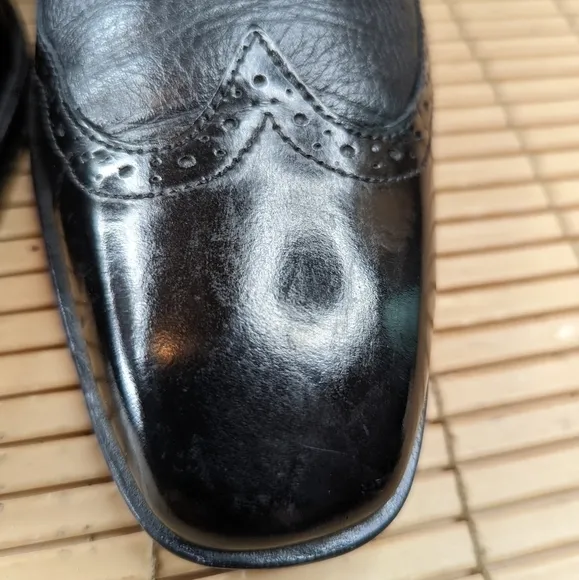 MERCANTI FIORENTINI Men's Black Leather Wing Tip Balmoral Dress Oxford Shoes Siz