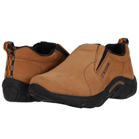 Merrell Big Kids Jungle MOC Nubuck Shoes Hiking Sneaker  Brown Nubuck Size US 7M