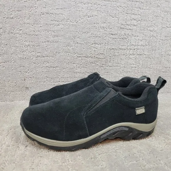 Merrell Jungle Moc Frosty Boys Size 5.5 Black Slip On Shoes Suede Leather NEW