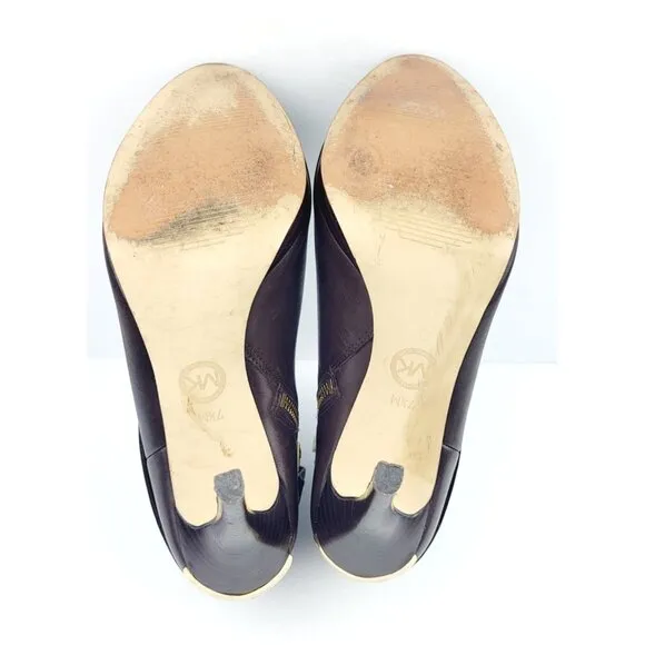 Michael Kors Womens Kendra Dark Chocolate Bootie - Size 7.5