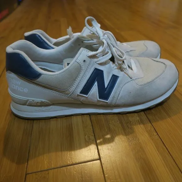 New Balance 574 Sneakers Moonbeam Navy Beige Blue Men's 13 ML574SI2