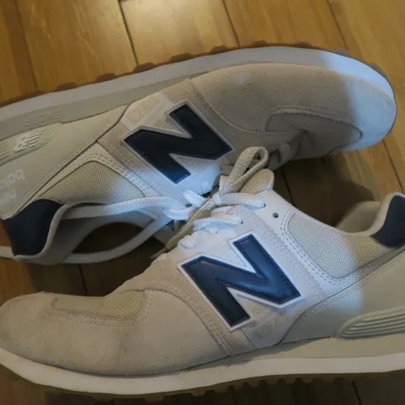 New Balance 574 Sneakers Moonbeam Navy Beige Blue Men's 13 ML574SI2