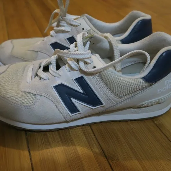 New Balance 574 Sneakers Moonbeam Navy Beige Blue Men's 13 ML574SI2