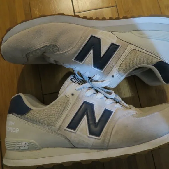 New Balance 574 Sneakers Moonbeam Navy Beige Blue Men's 13 ML574SI2