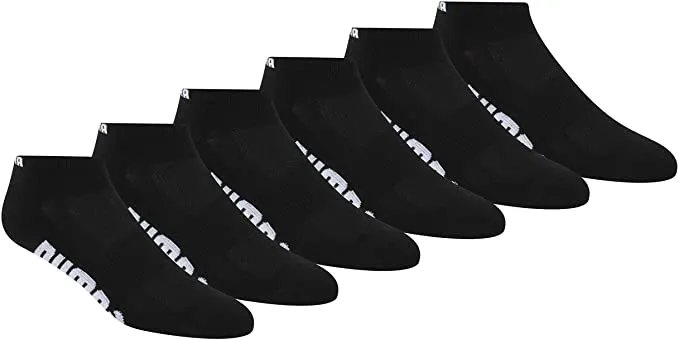 New in package! PUMA Men's 6 Pack Low Cut Socks, Black, Shoe size 6-12!