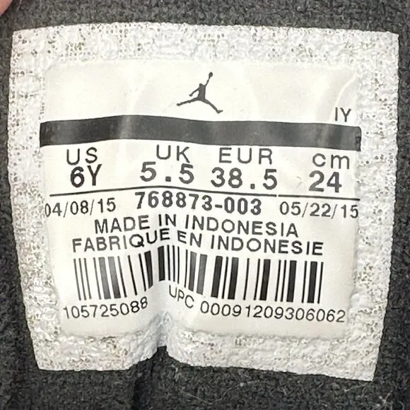 Nike Air Jordan 11 Retro Low IE GS Referee Shoes Youth Size 6Y Black 768873-003