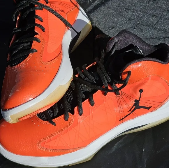 Nike Air Jordan 524959-801 Aero Flight Team Orange/Black-White Shoes Men's 10.5