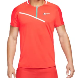 Nike Court Slam Mens Tennis Polo - Habanero Red/White
