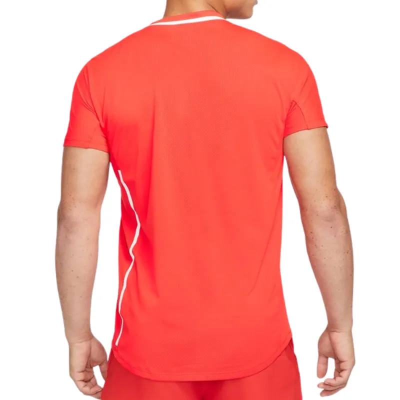 Nike Court Slam Mens Tennis Polo - Habanero Red/White