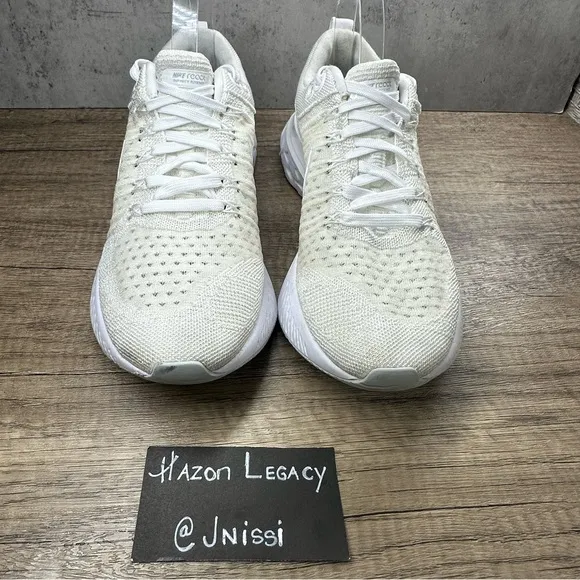 Nike~Mens React Infinity Run Flyknit 2~ White Running Shoes~Size 9
