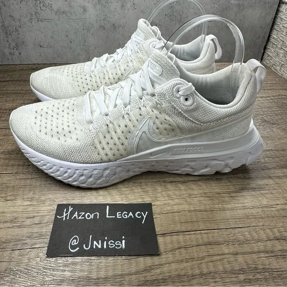Nike~Mens React Infinity Run Flyknit 2~ White Running Shoes~Size 9
