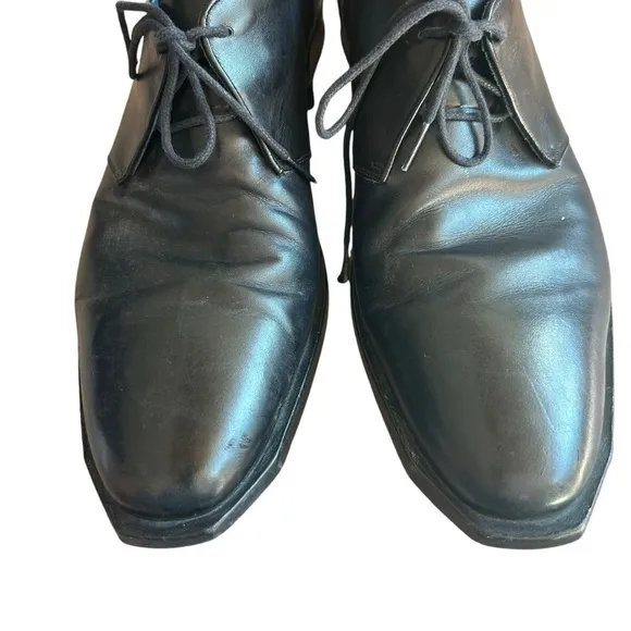 Oliver Sweeney men’s roller black leather dress shoes size 10.5 oxfords rare cut