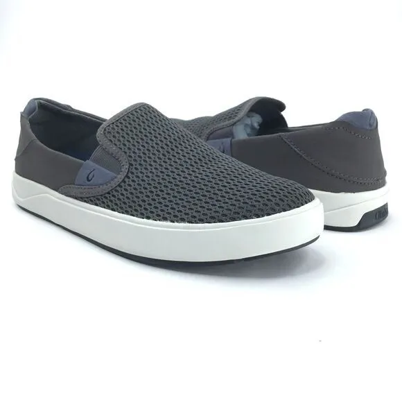 Olukai Lae'ahi Shoes Men's sz 7 Slip-on Loafer Grey Mesh Casual Convertible