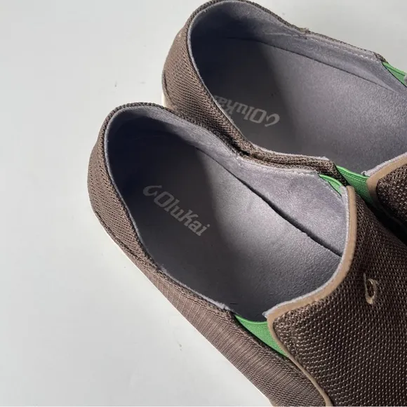OluKai Men’s Nohea Mesh Slip-On Size 12 Brown Shoe Sandal Rubber Breathable