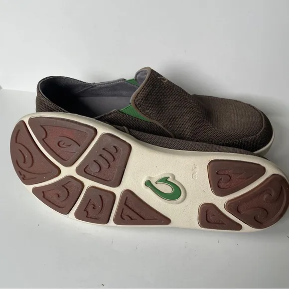 OluKai Men’s Nohea Mesh Slip-On Size 12 Brown Shoe Sandal Rubber Breathable