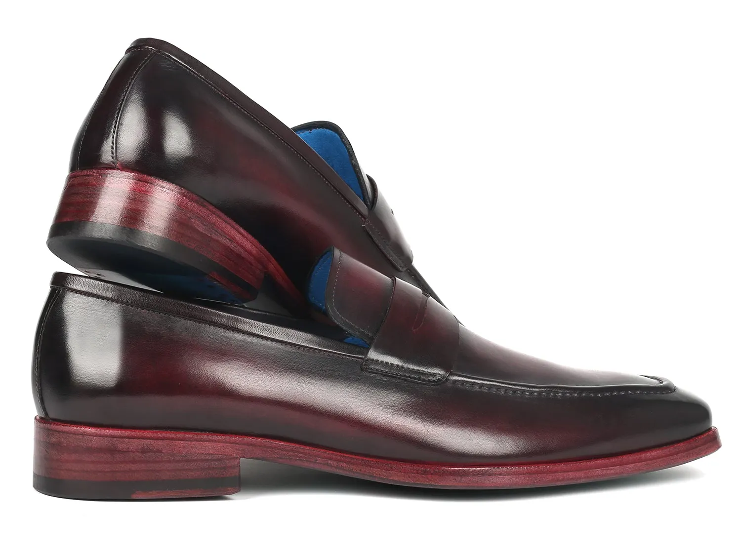 Paul Parkman Men's Burnished Penny Loafers in Purple