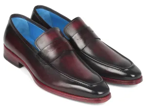 Paul Parkman Men's Burnished Penny Loafers in Purple