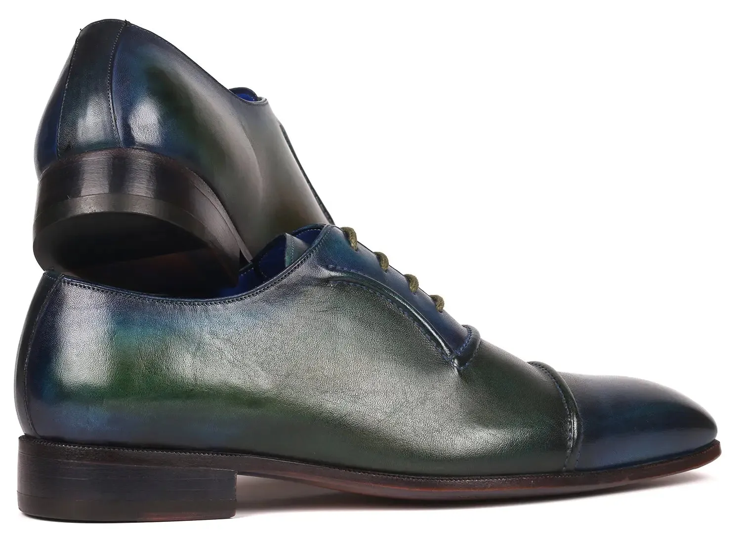 Paul Parkman Men's Cap-Toe Oxfords in Blue & Green