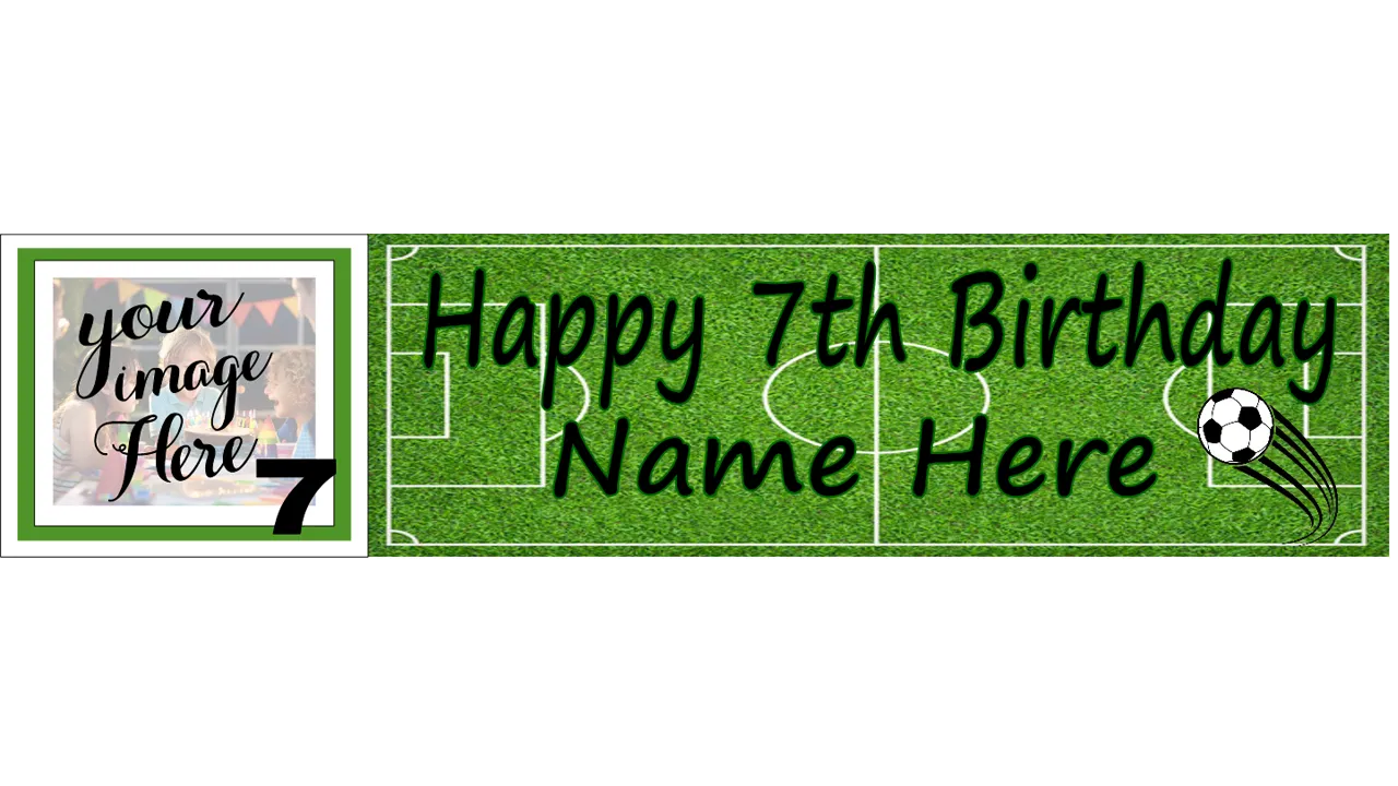 Personalised Fun Soccer theme Birthday Banner