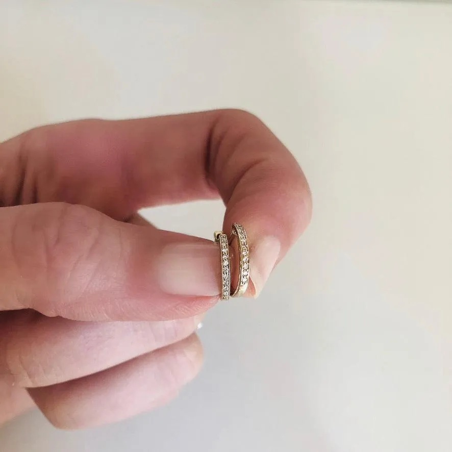 Petite Hoops in White Diamond