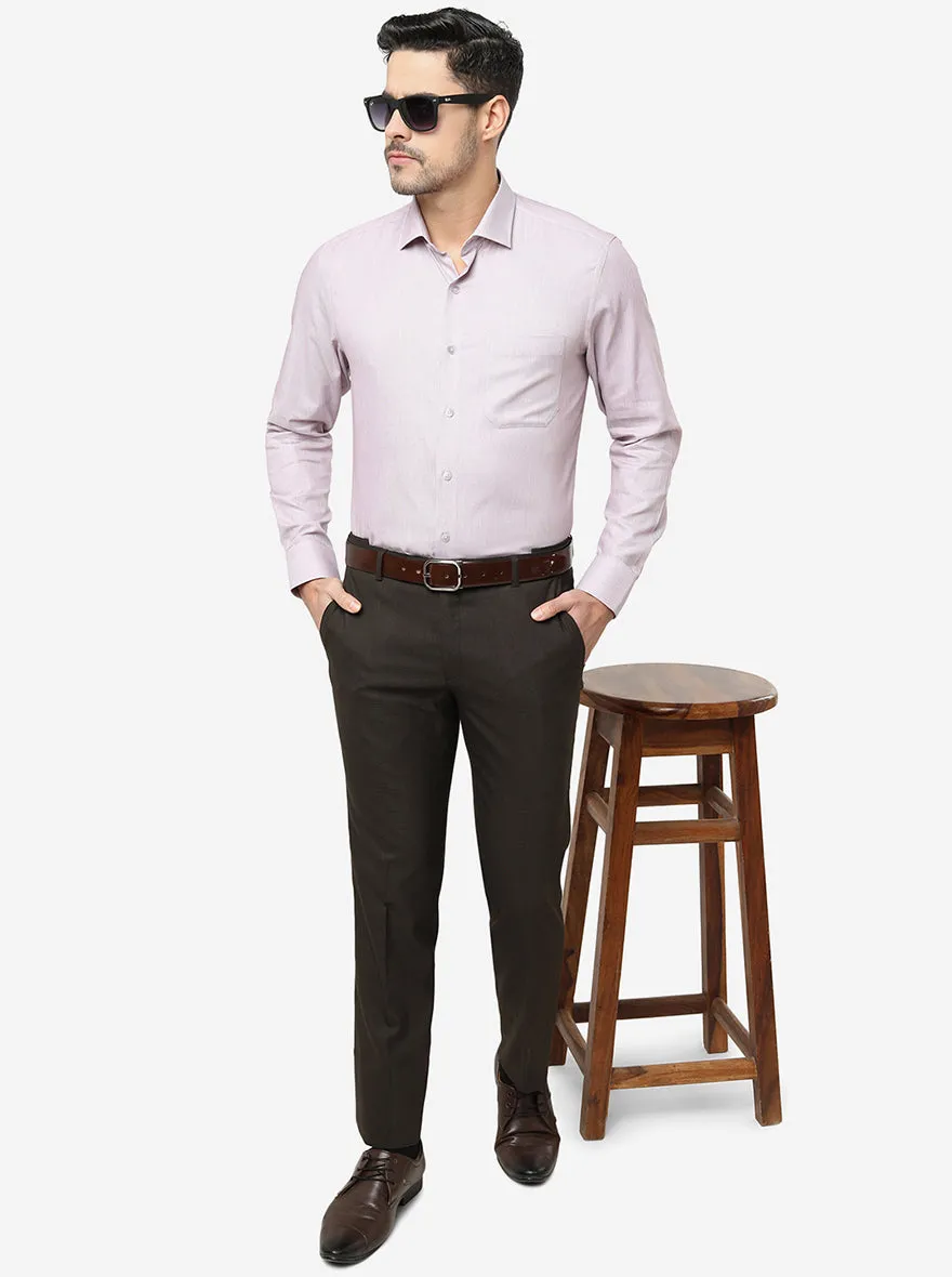 Pink Solid Slim Fit Formal Shirt | Metal