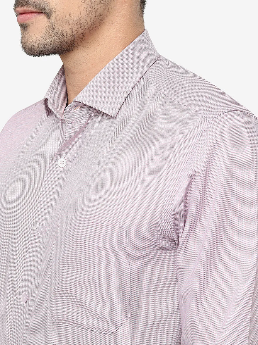Pink Solid Slim Fit Formal Shirt | Metal