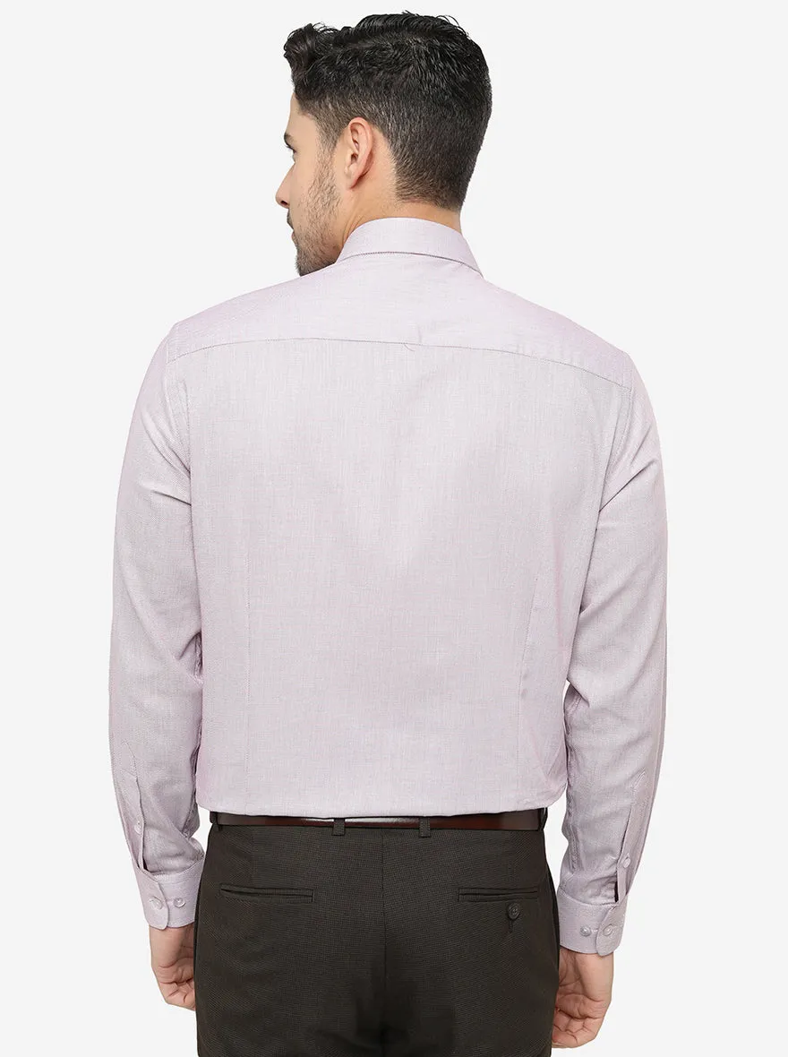 Pink Solid Slim Fit Formal Shirt | Metal