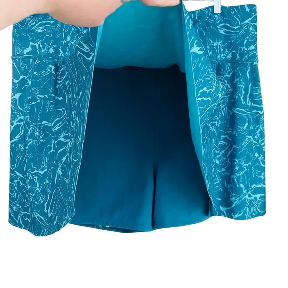 PLUS Athleta NEW Ace Printed Teal Tennis Skort with Built In Under Short Size 3X