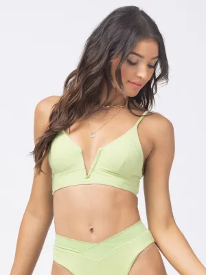 Pointelle Rib Siren Top In Mojito