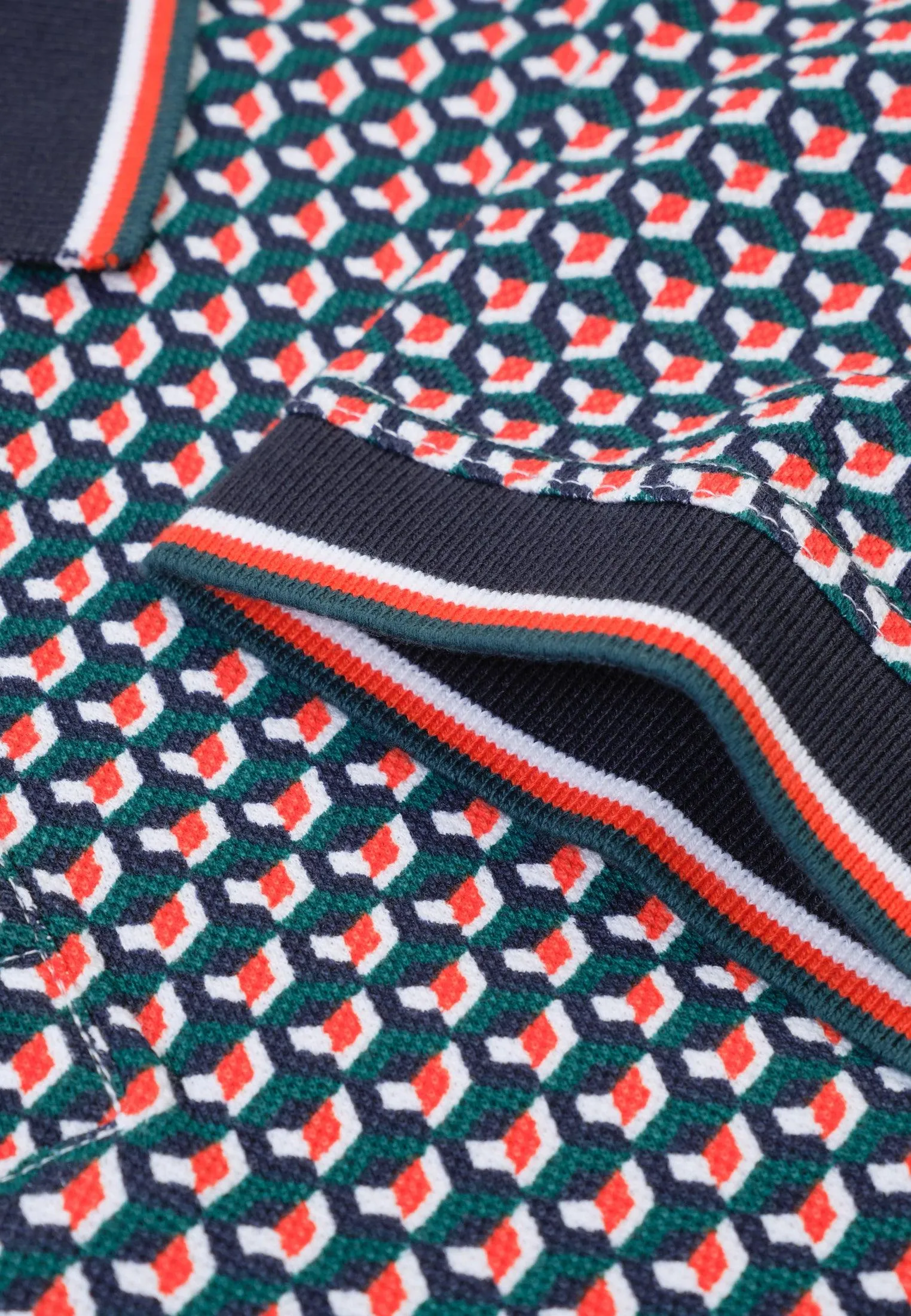 Polo homme motif géométrique