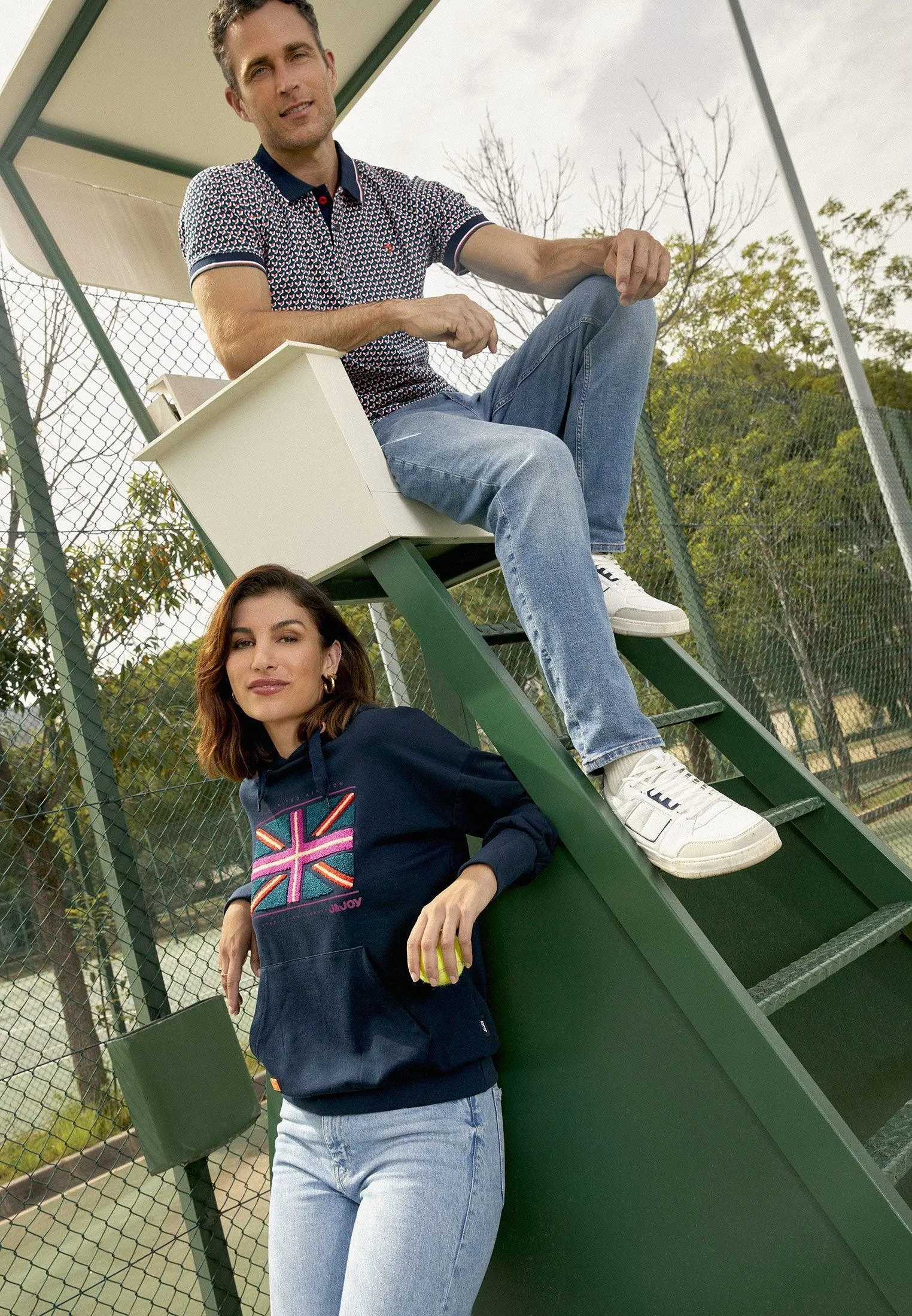 Polo homme motif géométrique