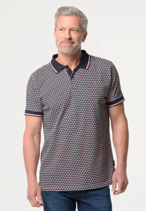 Polo homme motif géométrique