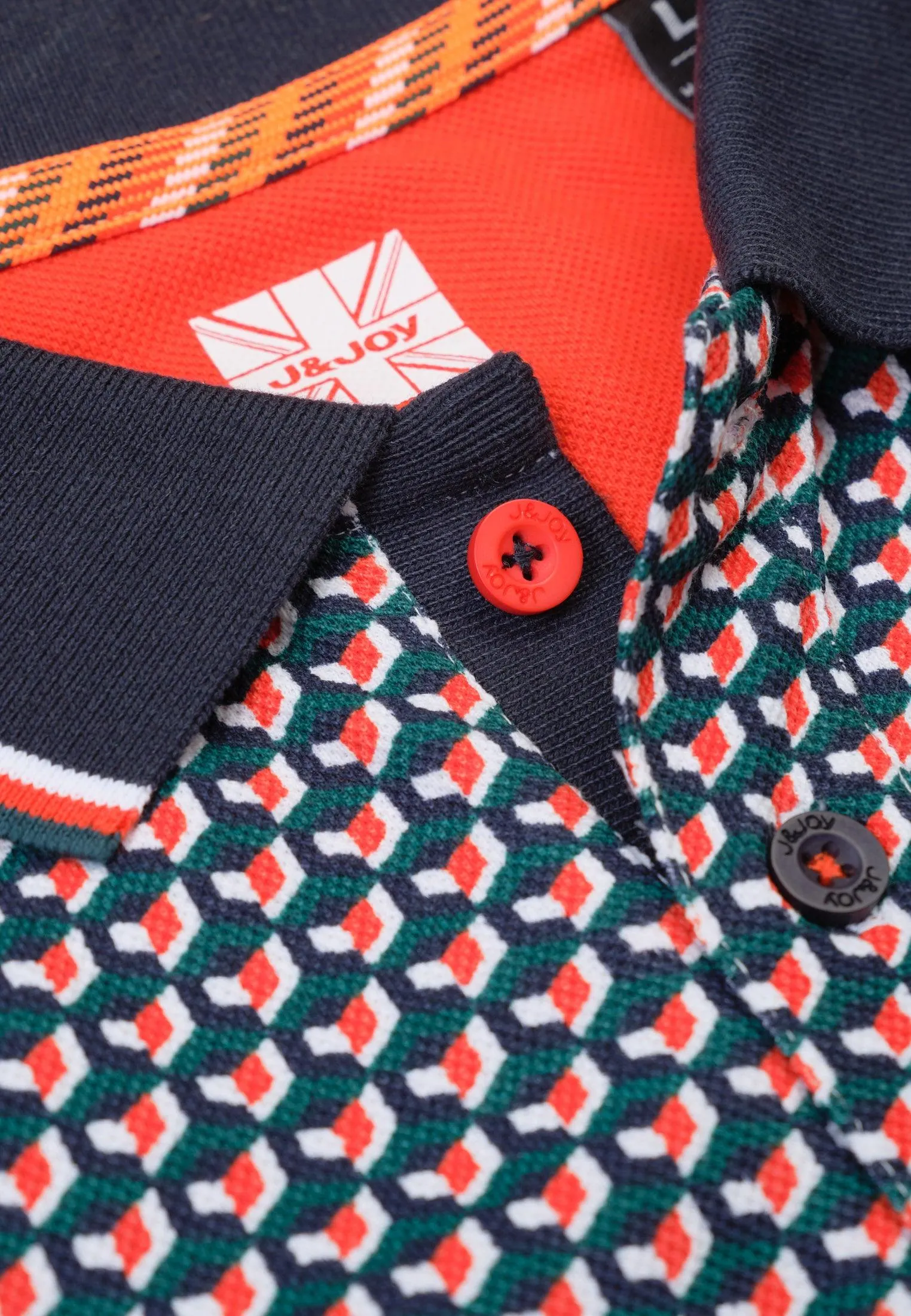 Polo homme motif géométrique