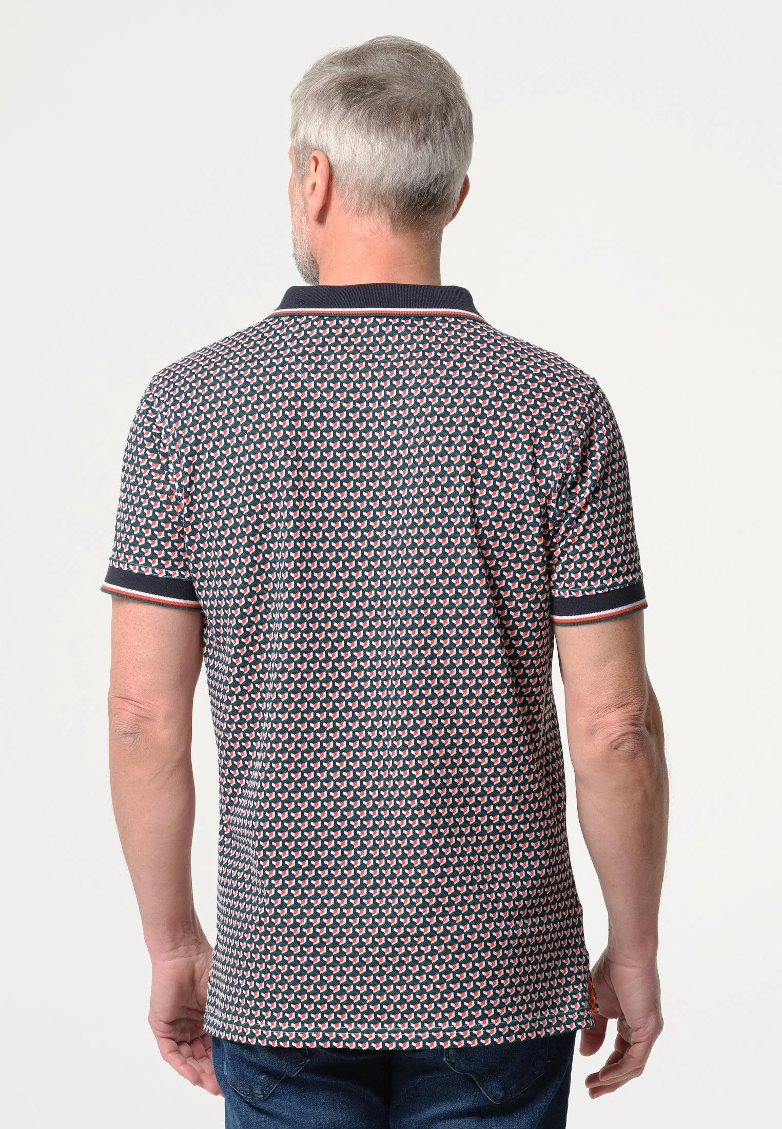 Polo homme motif géométrique