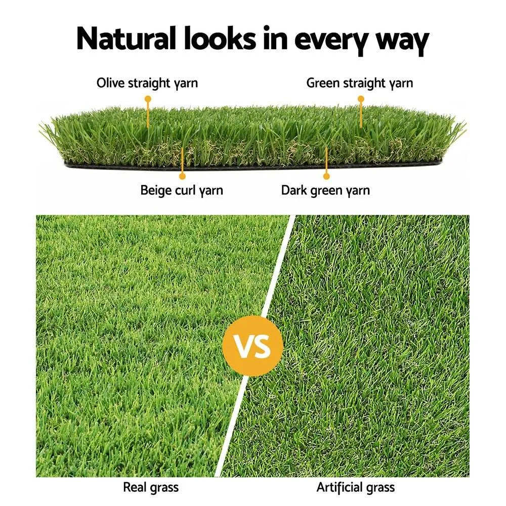 Prime Turf Artificial Grass 20mm 2mx5m Synthetic Fake Lawn Turf Plastic Plant 4-coloured