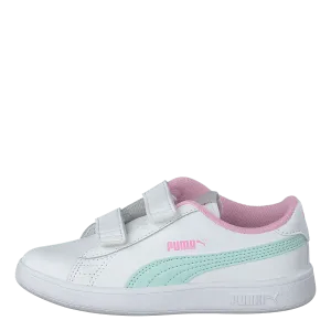 Puma Smash V2 L Ps Puma White-fair Aqua-pale Pink