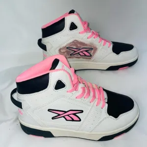 Reebok White and Pink High-Top Sneakers