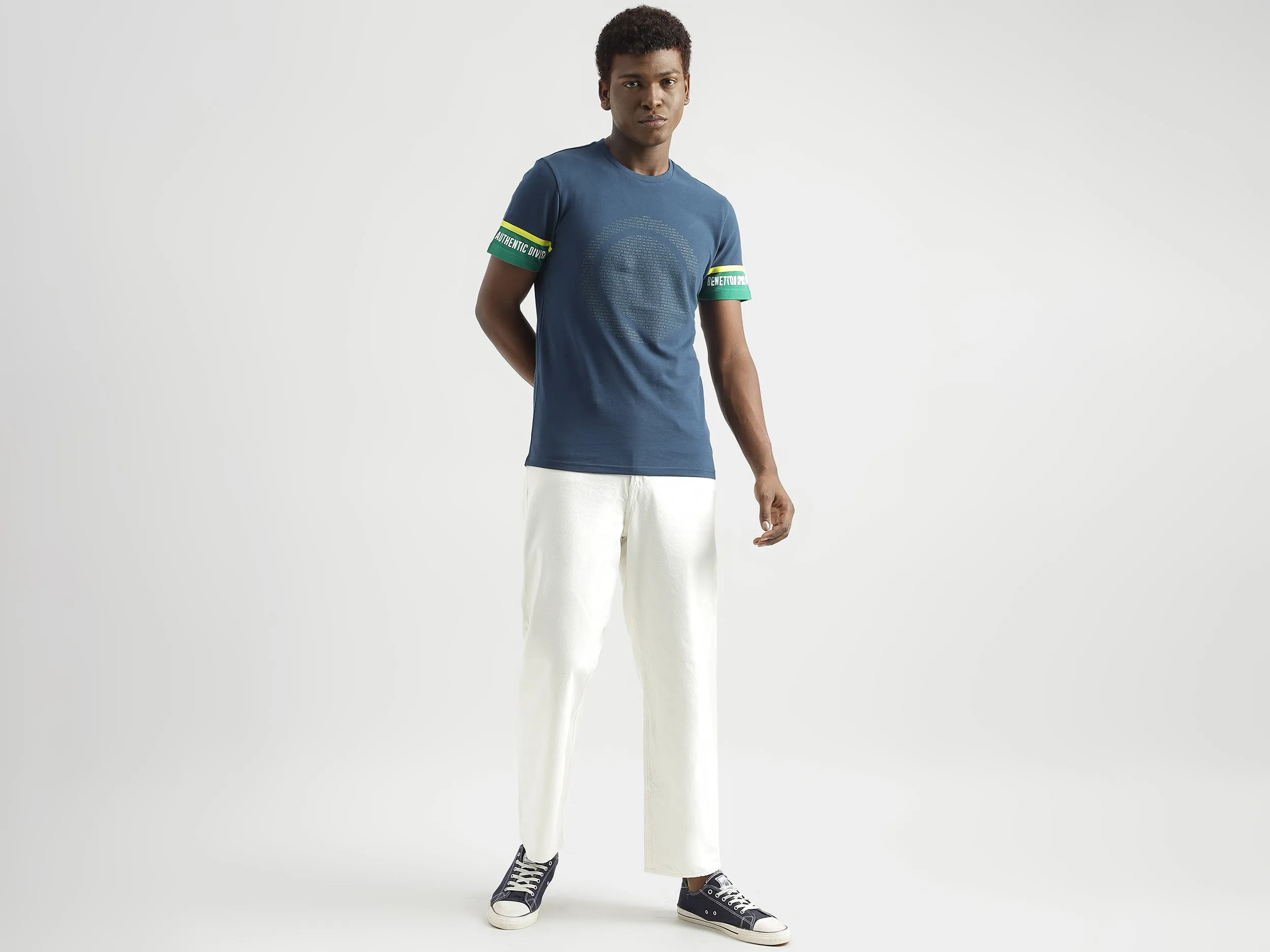 Regular-Fit Round Neck Solid T-Shirt