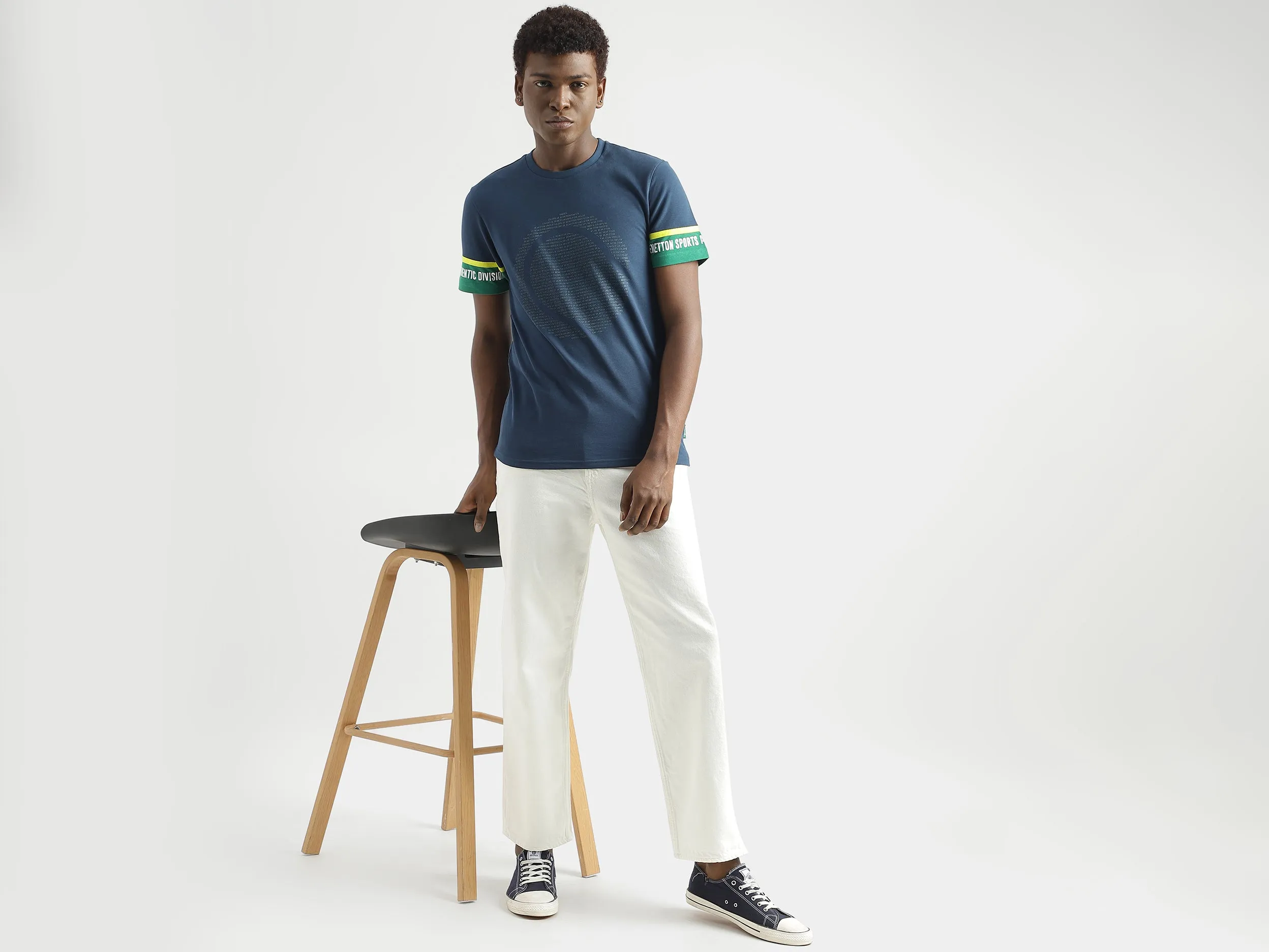 Regular-Fit Round Neck Solid T-Shirt