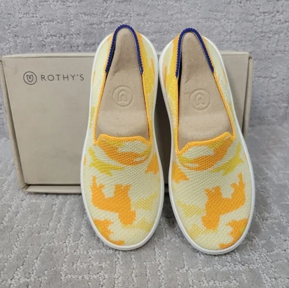 Rothy's The Kids Sneaker Yellow Puppy Camo Shoes Size US 10, 11, 12, 13, 1,4