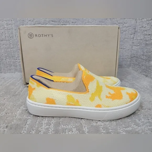 Rothy's The Kids Sneaker Yellow Puppy Camo Shoes Size US 10, 11, 12, 13, 1,4
