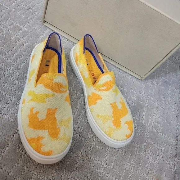 Rothy's The Kids Sneaker Yellow Puppy Camo Shoes Size US 10, 11, 12, 13, 1,4
