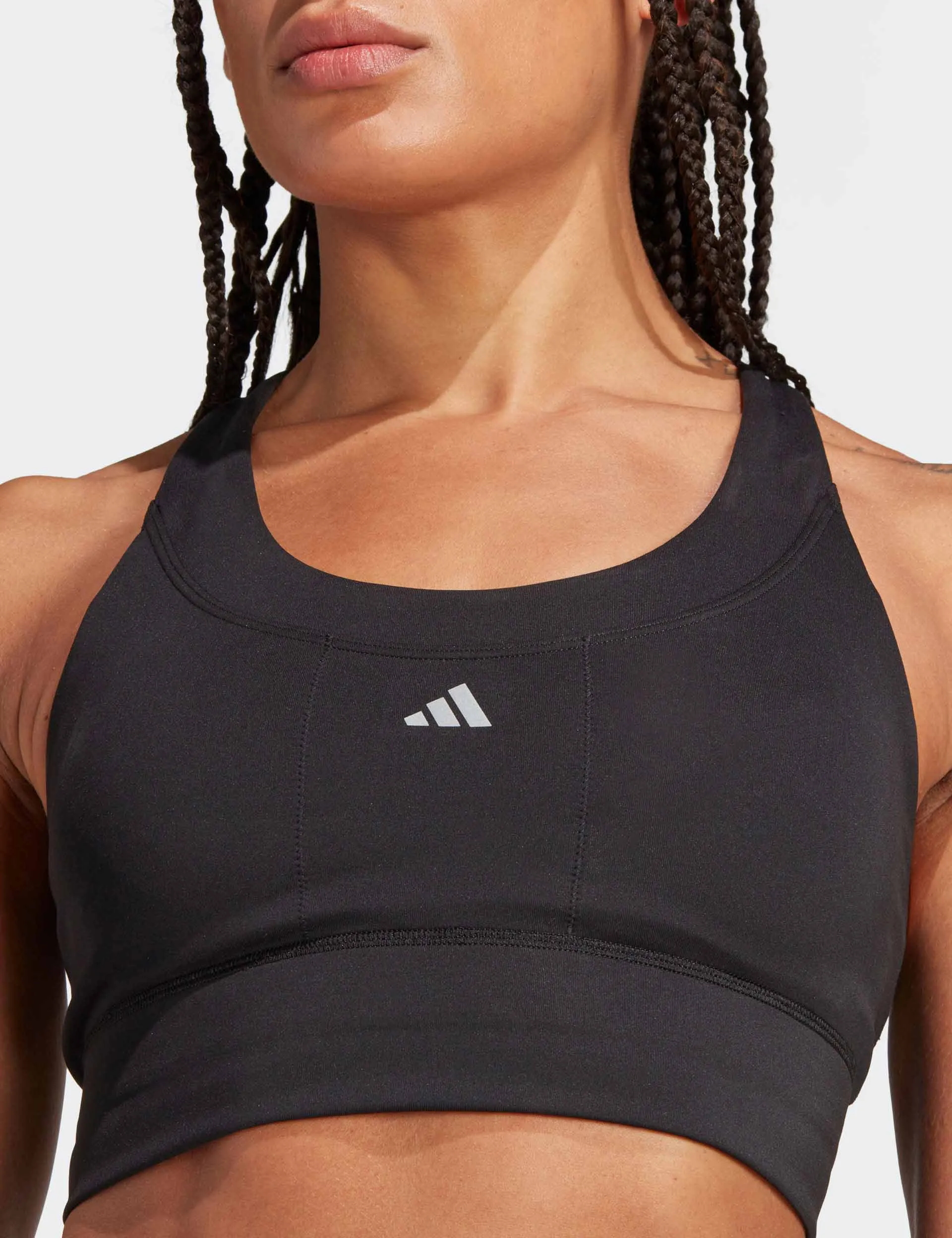 Run Pocket Medium-Support Bra - Black