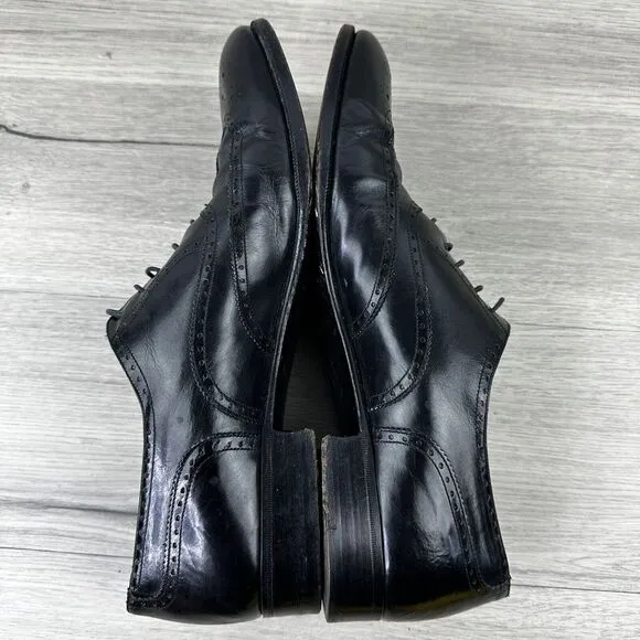 Salvatore‎ Ferragamo Wingtip Oxford Dress Shoes Black Leather Men's Size 11 A*